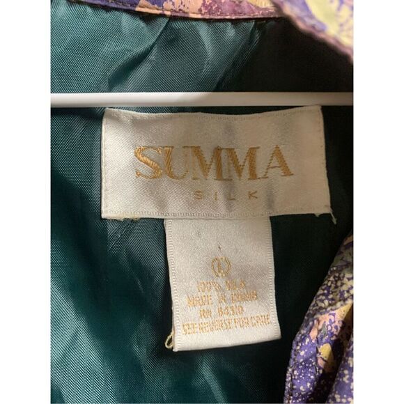 Summa Silk Womens Floral Hooded Jacket Purple Size Large - Picture 10 of 10